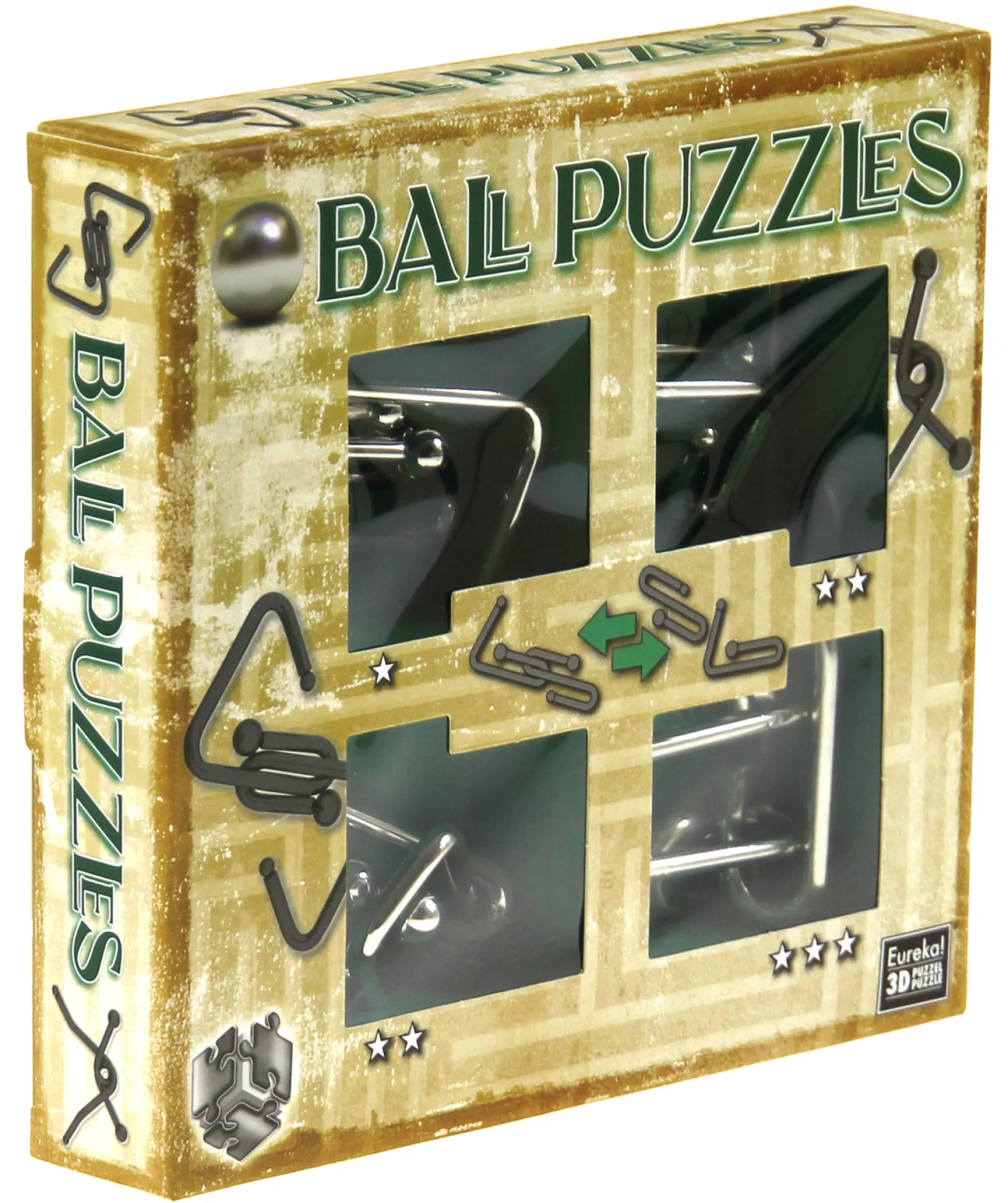 Łamigłówki metalowe 4 szt. BALL PUZZLES - ZESTAW ZIELONY