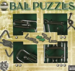 Łamigłówki metalowe 4 szt. BALL PUZZLES - ZESTAW ZIELONY