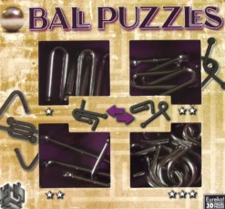 Łamigłówki metalowe 4 szt. BALL PUZZLES - ZESTAW FIOLETOWY