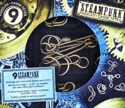 Łamigłówki metalowe 9 szt. STEAMPUNK ZESTAW NIEBIESKI