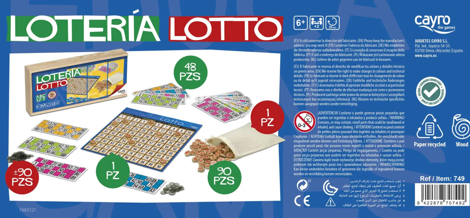 Bingo (Loteria Lotto) w drewnianym pudełku (749)