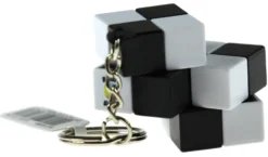 Brelok do kluczy z podwójną czarno-białą kostką 2x2x2 (standard)