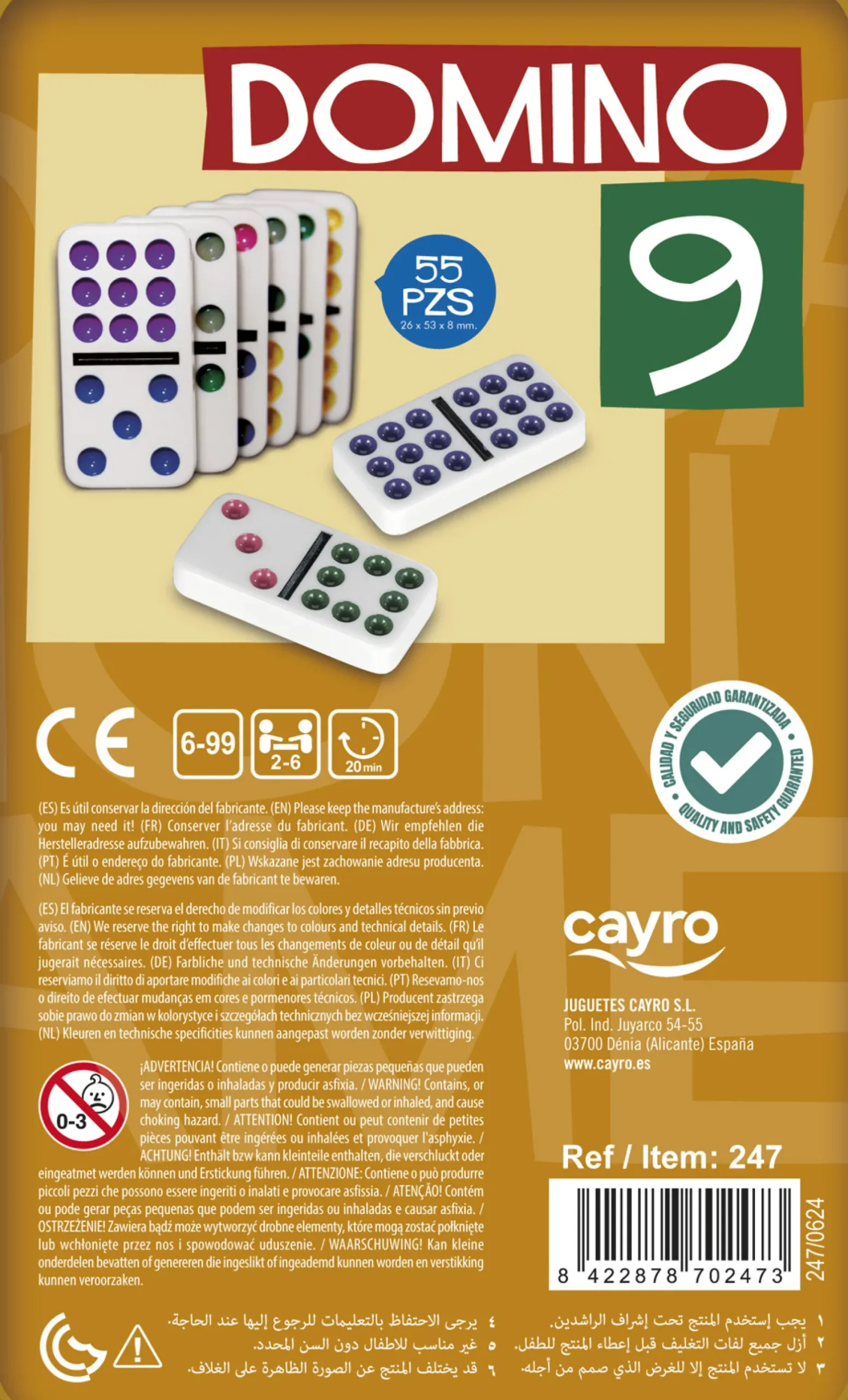 Domino 9-oczkowe (w metalowej puszce) (247)