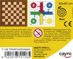 Drewniana plansza do gry (Szachy / Chińczyk 40x40 cm) (T-139)