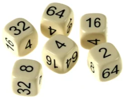 Kości dublujące 16 mm (Backgammon) - 6 szt. (HG)
