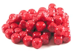 Kostka do gry plastik standard - czerwona - 100 szt.