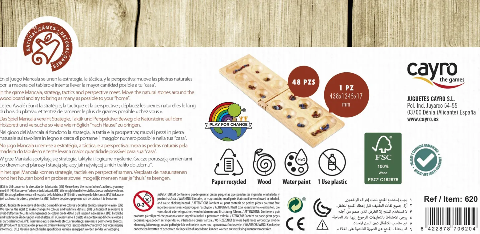 Mancala (Kalaha) (drewniana) (620)