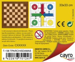 Plansza do gry (Szachy / Chińczyk 33x33 cm) (T-136)