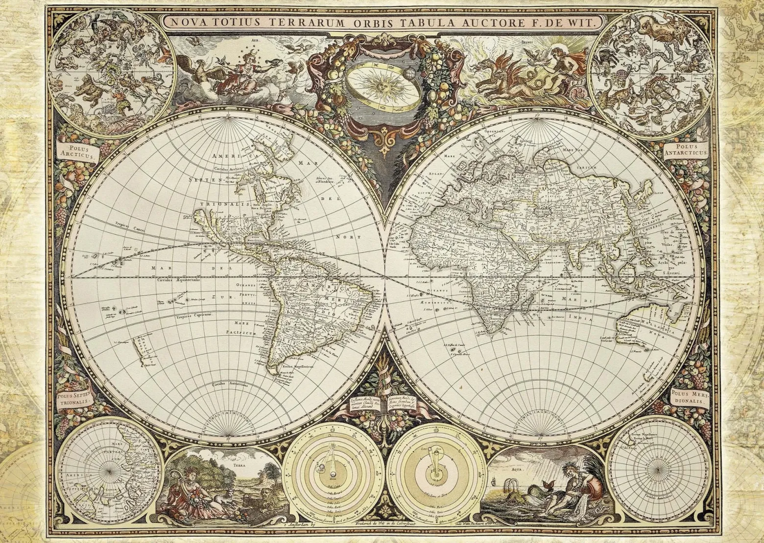 PQ Puzzle 2000 el. Historyczna mapa świata