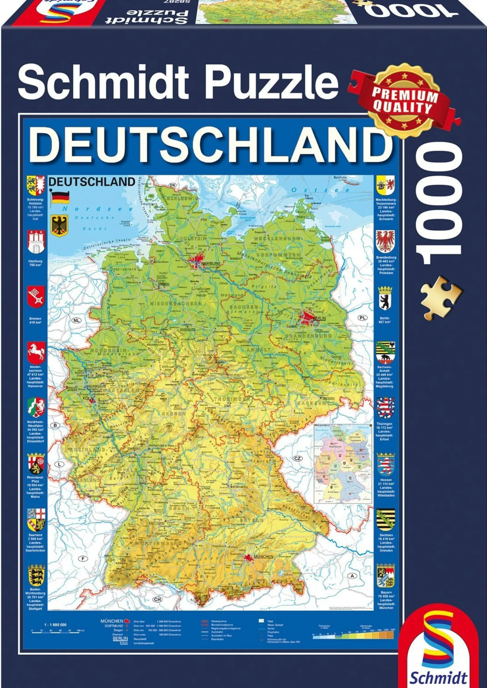 PQ Puzzle 1000 el. Mapa Niemiec
