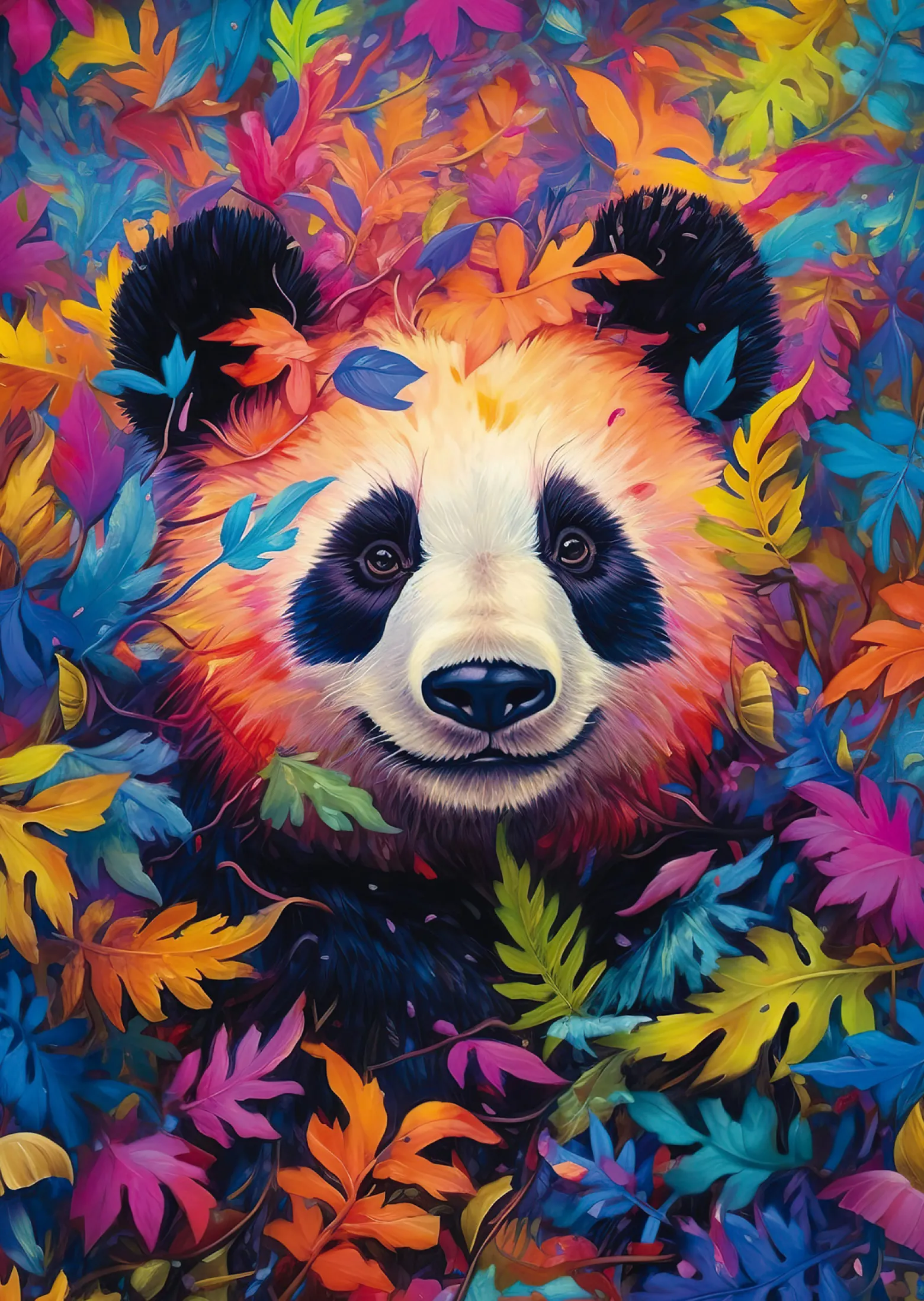 PQ Puzzle 1000 el. Panda w kolorowym lesie