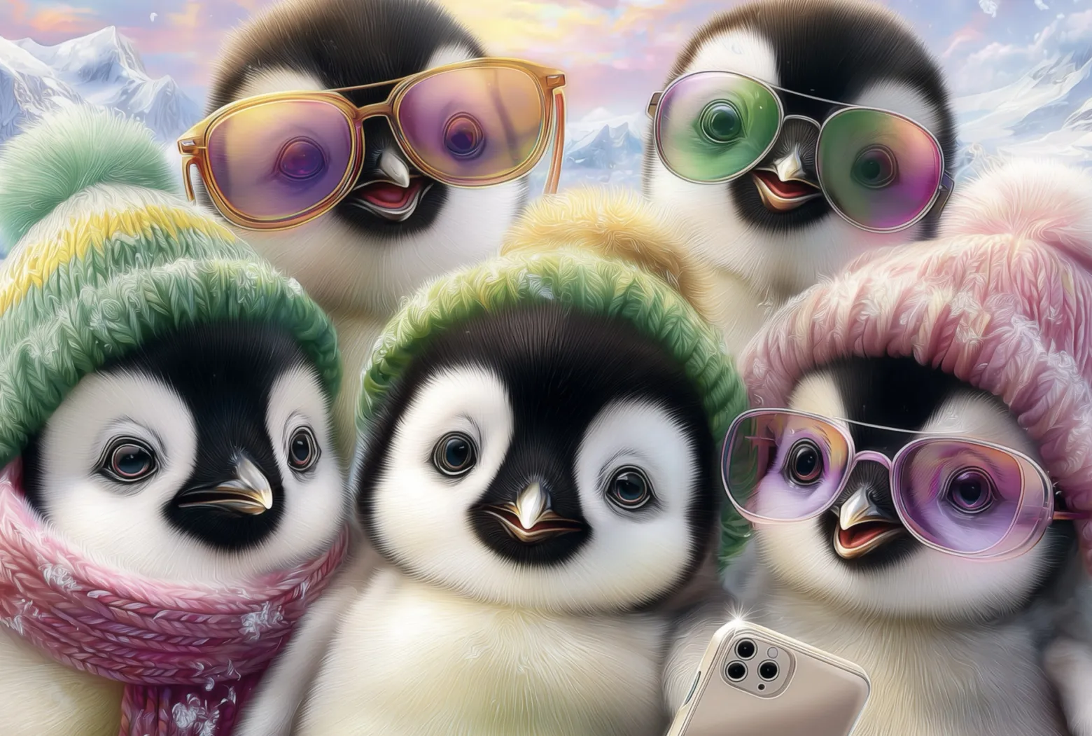 PQ Puzzle 150 el. Pingwiny robią selfie