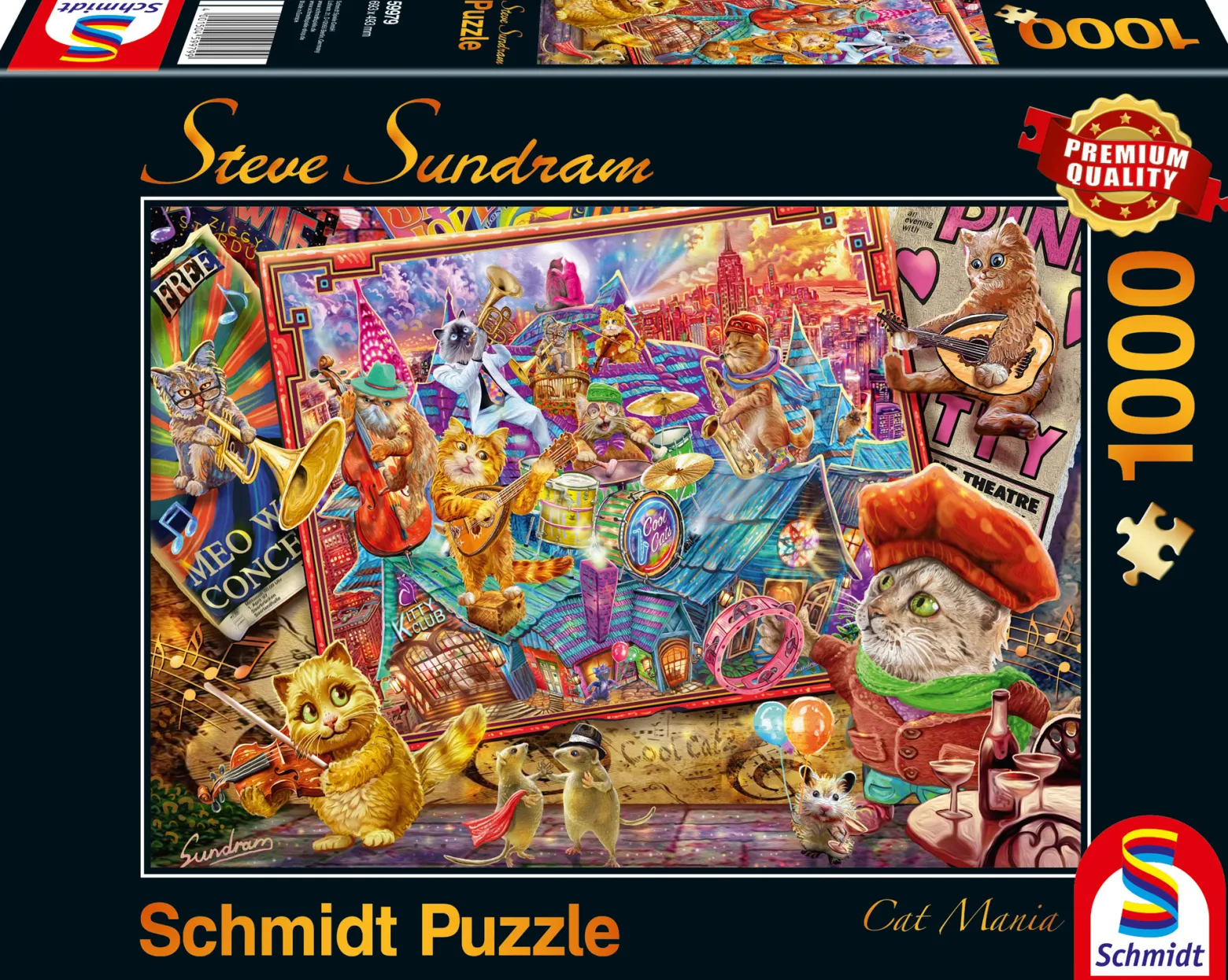 PQ Puzzle 1000 el. STEVE SUNDRAM Muzykalne koty (Cat Mania)