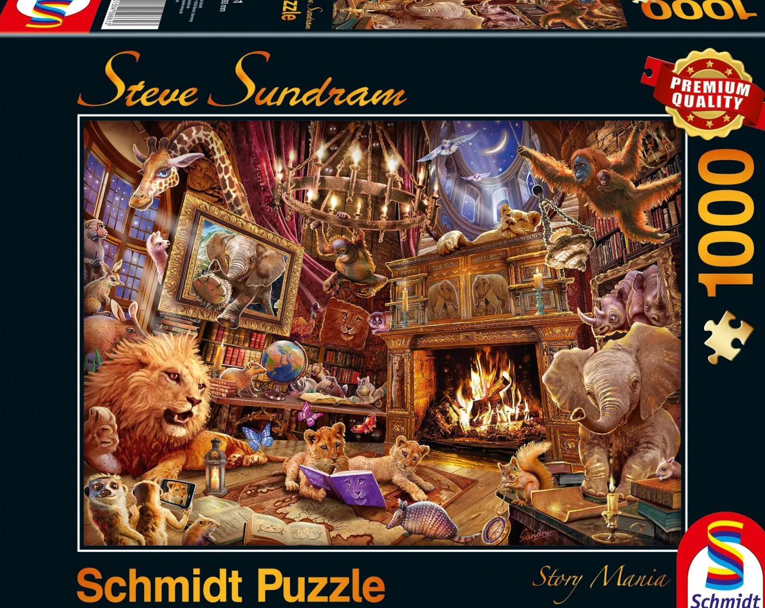 PQ Puzzle 1000 el. STEVE SUNDRAM Zwierzaki czytają książki (Story Mania)