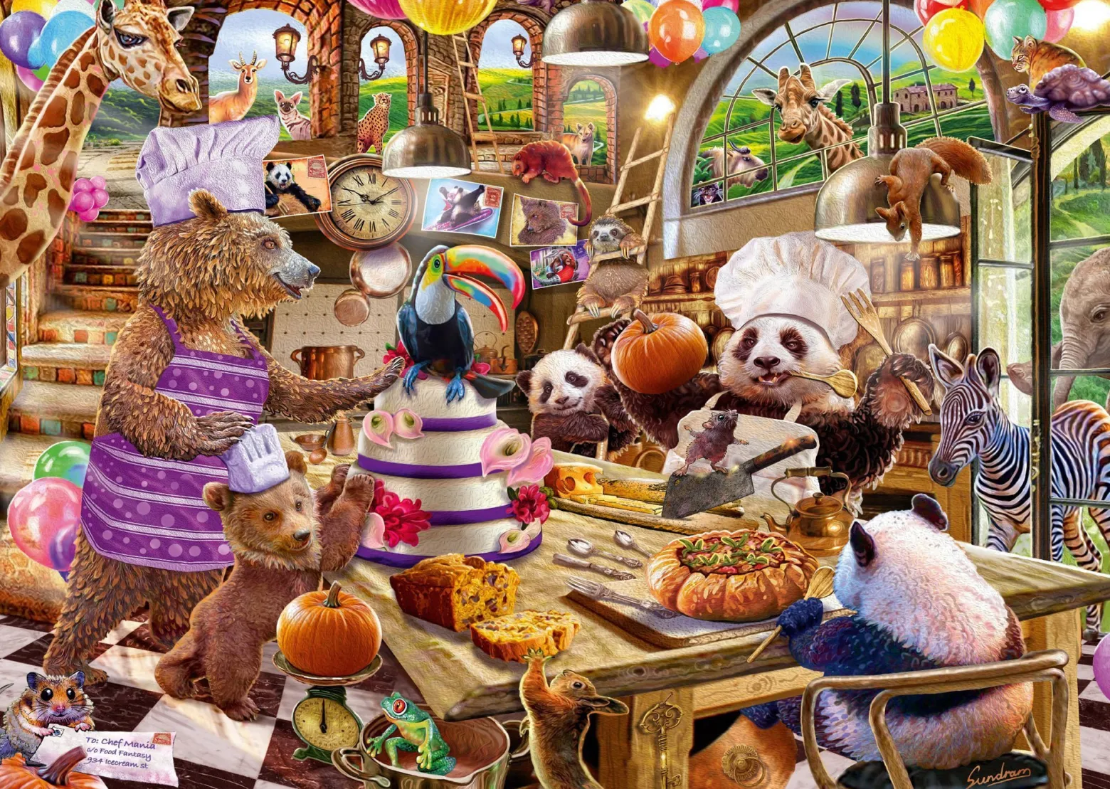 PQ Puzzle 1000 el. STEVE SUNDRAM Zwierzaki w kuchni (Chef Mania)