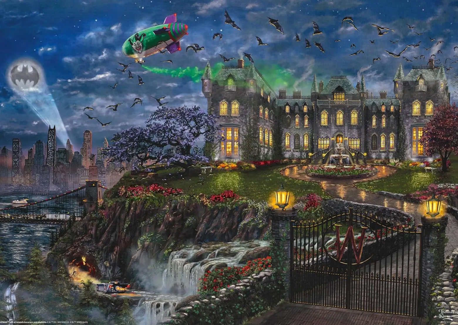 PQ Puzzle 1000 el. THOMAS KINKADE Batman: Rezydencja Bruce'a Wayne'a (DC)