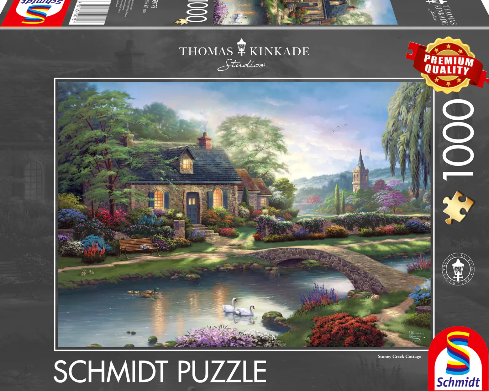 PQ Puzzle 1000 el. THOMAS KINKADE Domek nad strumykiem