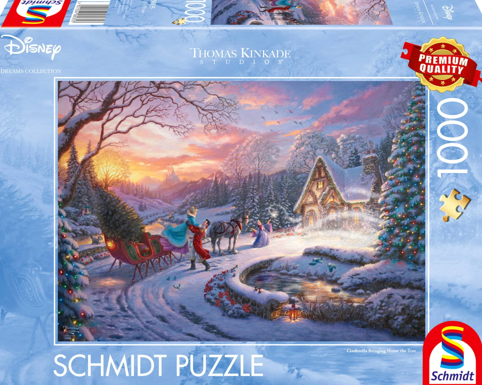 PQ Puzzle 1000 el. THOMAS KINKADE Kopciuszek - Powrót do domu na święta (Disney)