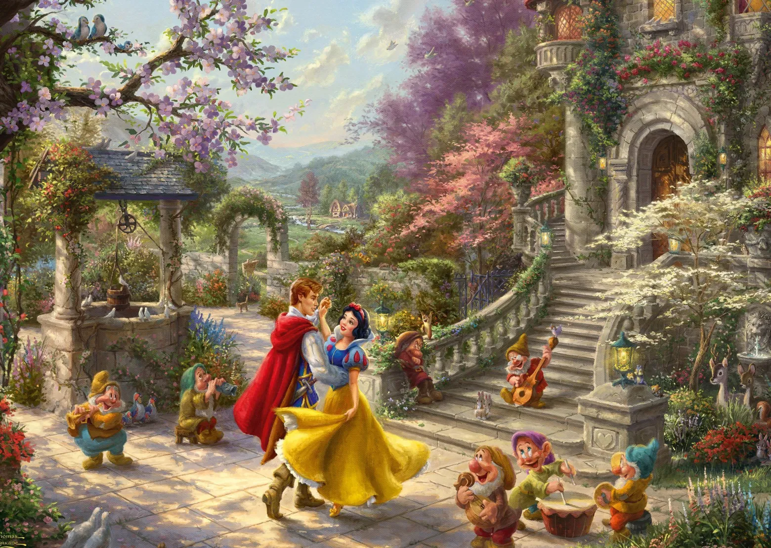 PQ Puzzle 1000 el. THOMAS KINKADE Królewna Śnieżka i siedmiu krasnoludków (Disney)
