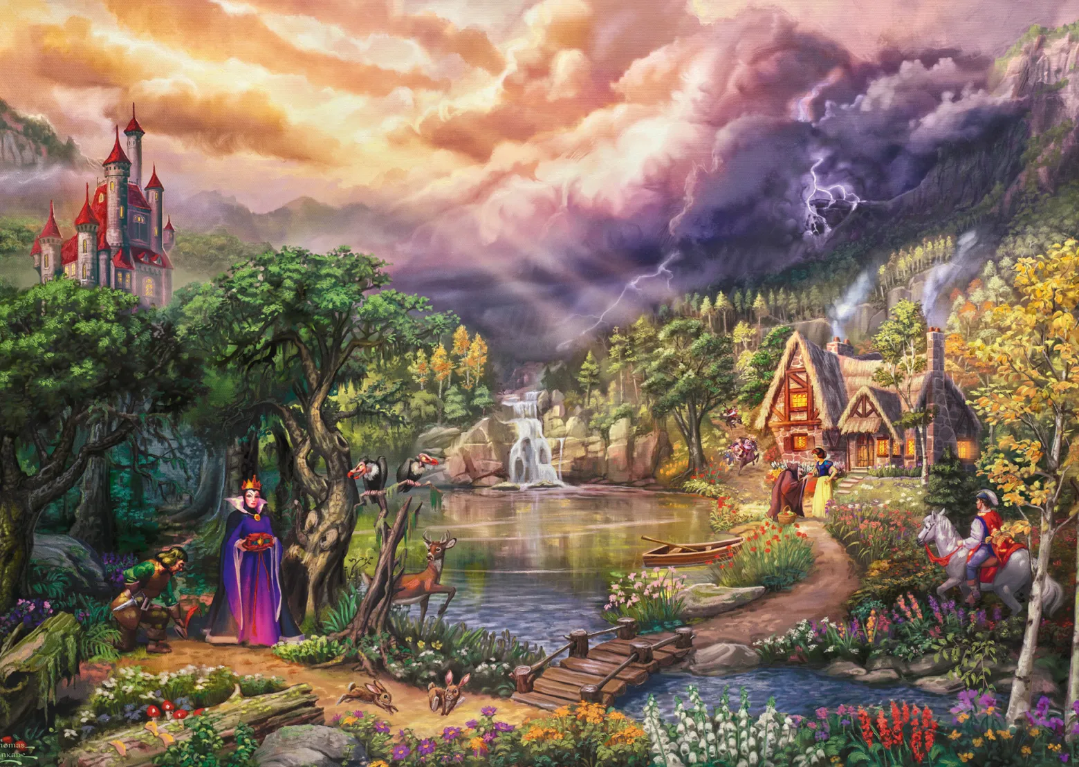 PQ Puzzle 1000 el. THOMAS KINKADE Królewna Śnieżka i Zła Królowa (Disney)