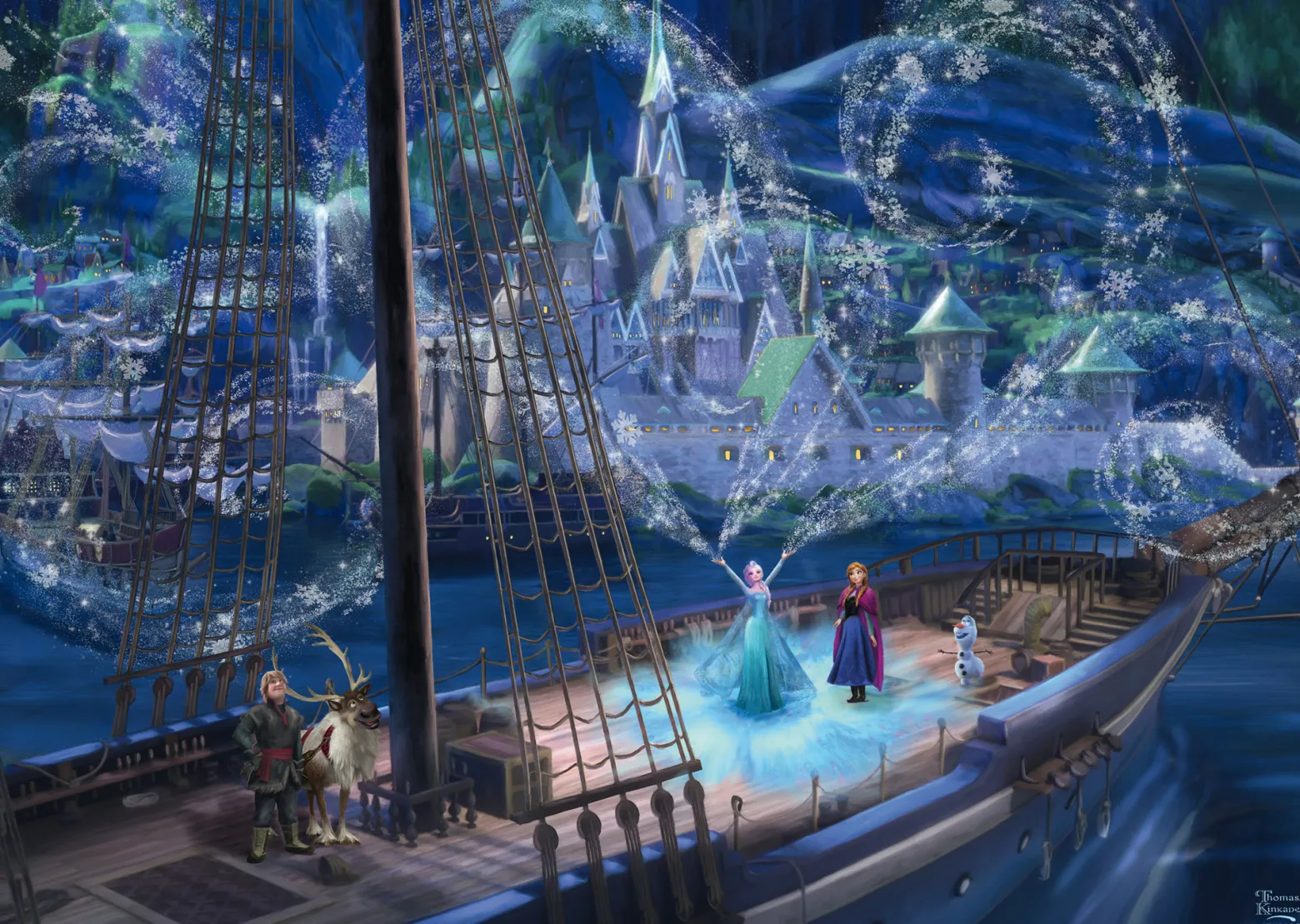 PQ Puzzle 1000 el. THOMAS KINKADE Kraina Lodu: Miłość i magia (Disney)