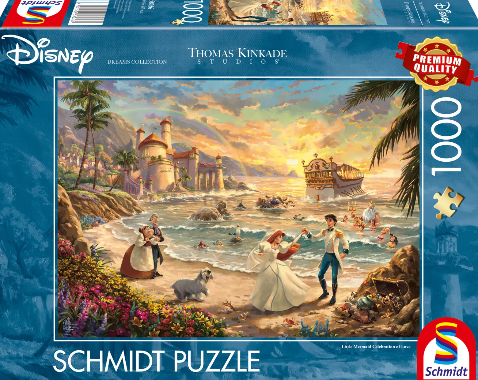 PQ Puzzle 1000 el. THOMAS KINKADE Mała Syrenka: Święto miłości (Disney)