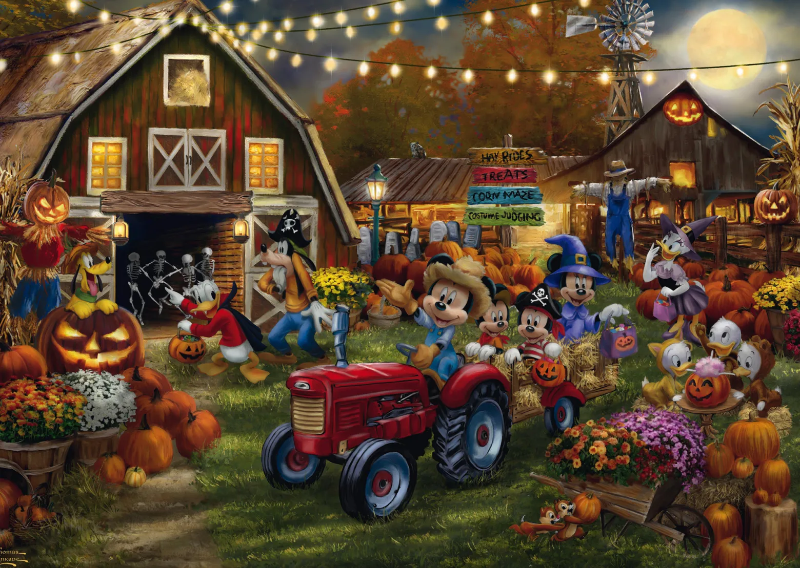 PQ Puzzle 1000 el. THOMAS KINKADE Myszka Miki & Minnie Festiwal dyni (Disney)