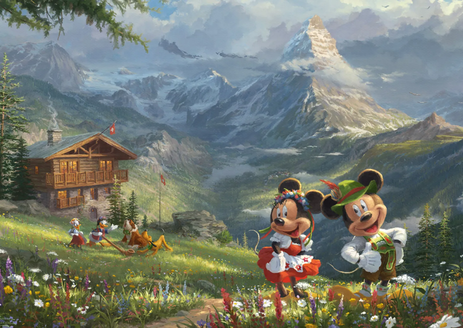 PQ Puzzle 1000 el. THOMAS KINKADE Myszka Miki & Minnie w Alpach (Disney)