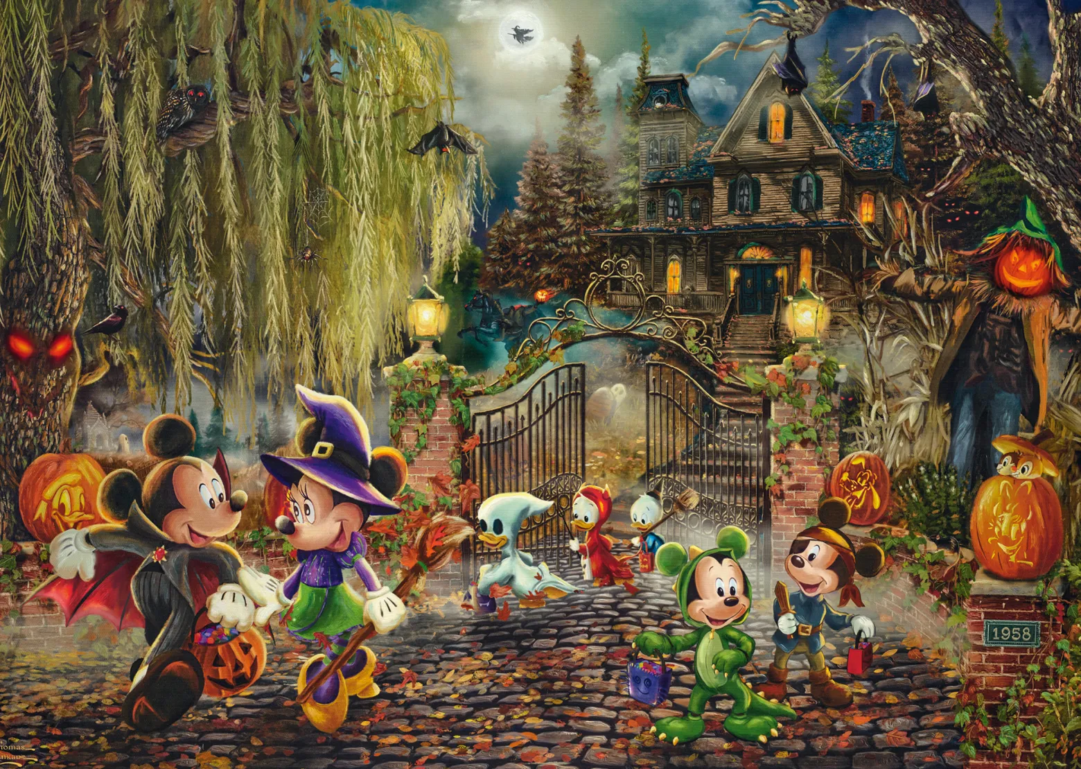 PQ Puzzle 1000 el. THOMAS KINKADE Myszka Miki & Minnie na Halloween (Disney)