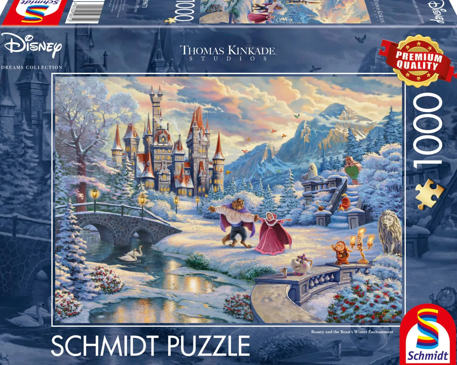PQ Puzzle 1000 el. THOMAS KINKADE Piękna i Bestia - Zimowe oczarowanie (Disney)
