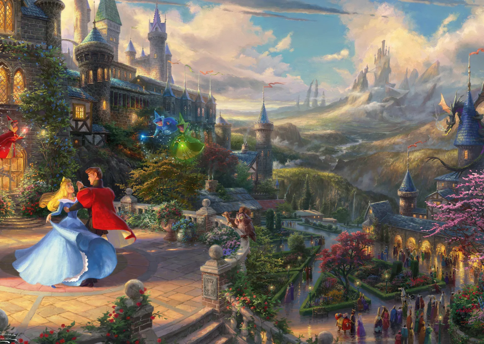 PQ Puzzle 1000 el. THOMAS KINKADE Śpiąca Królewna w tańcu (Disney)