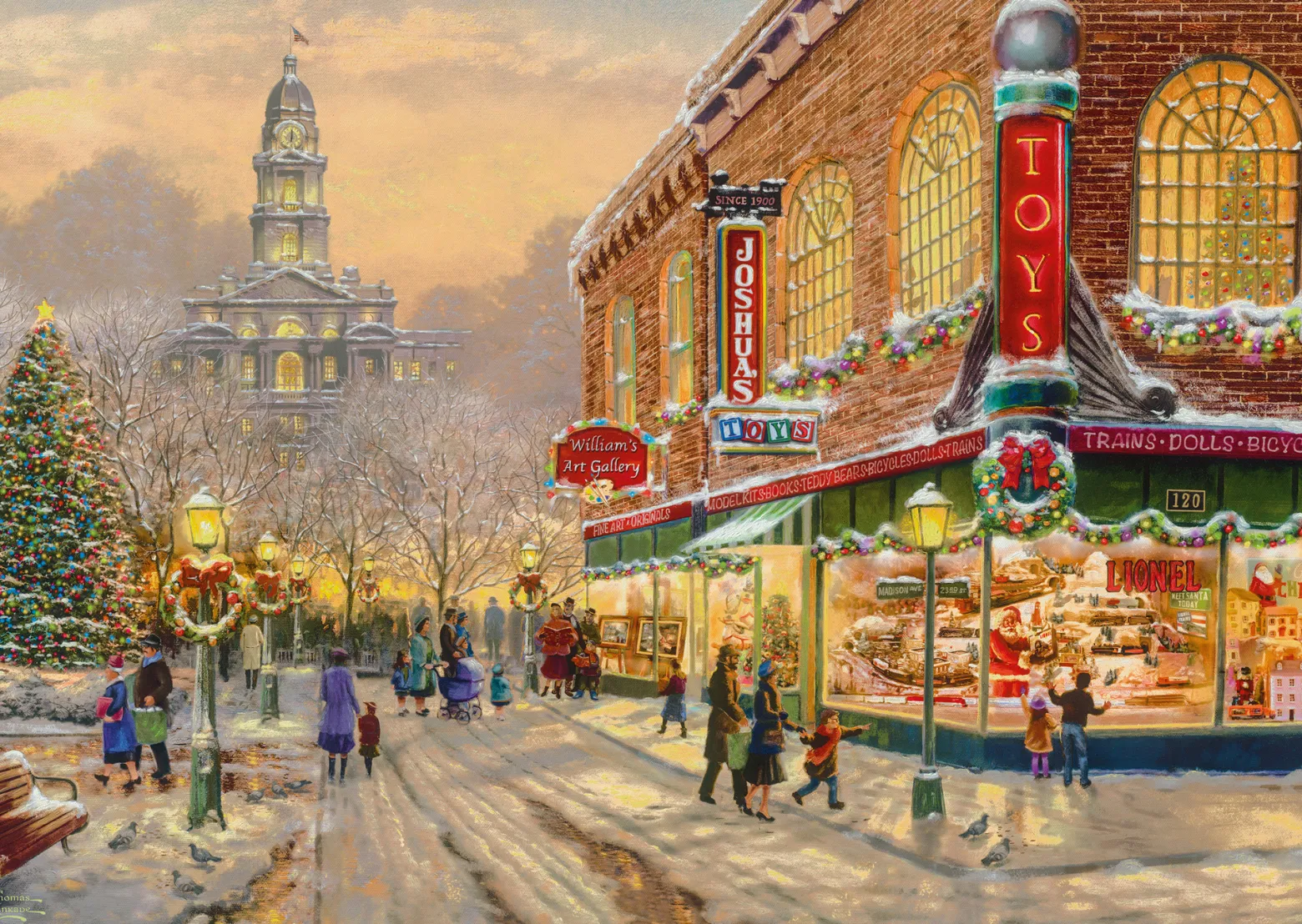 PQ Puzzle 1000 el. THOMAS KINKADE Świąteczne życzenie