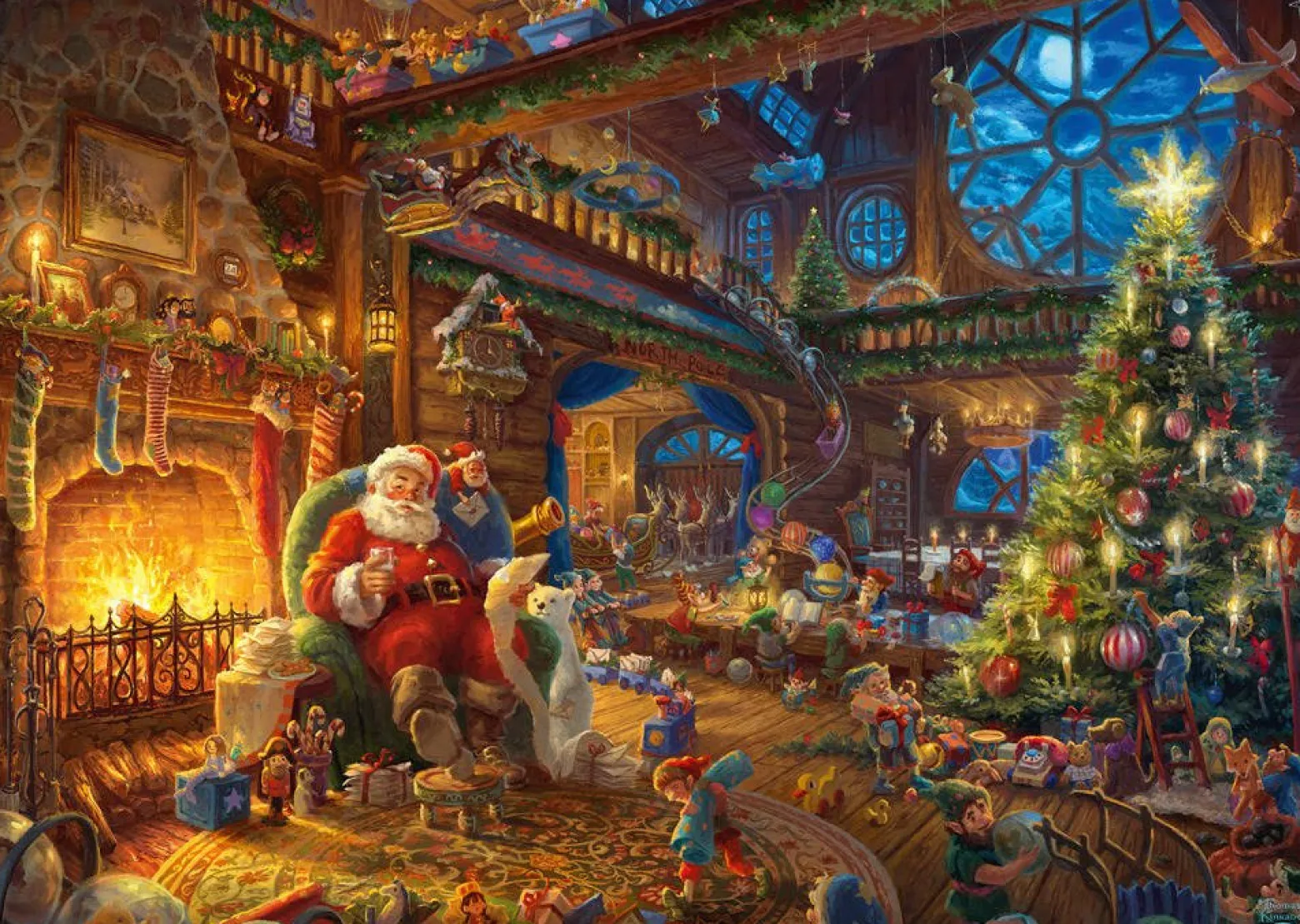 PQ Puzzle 1000 el. THOMAS KINKADE Święty Mikołaj i jego elfy