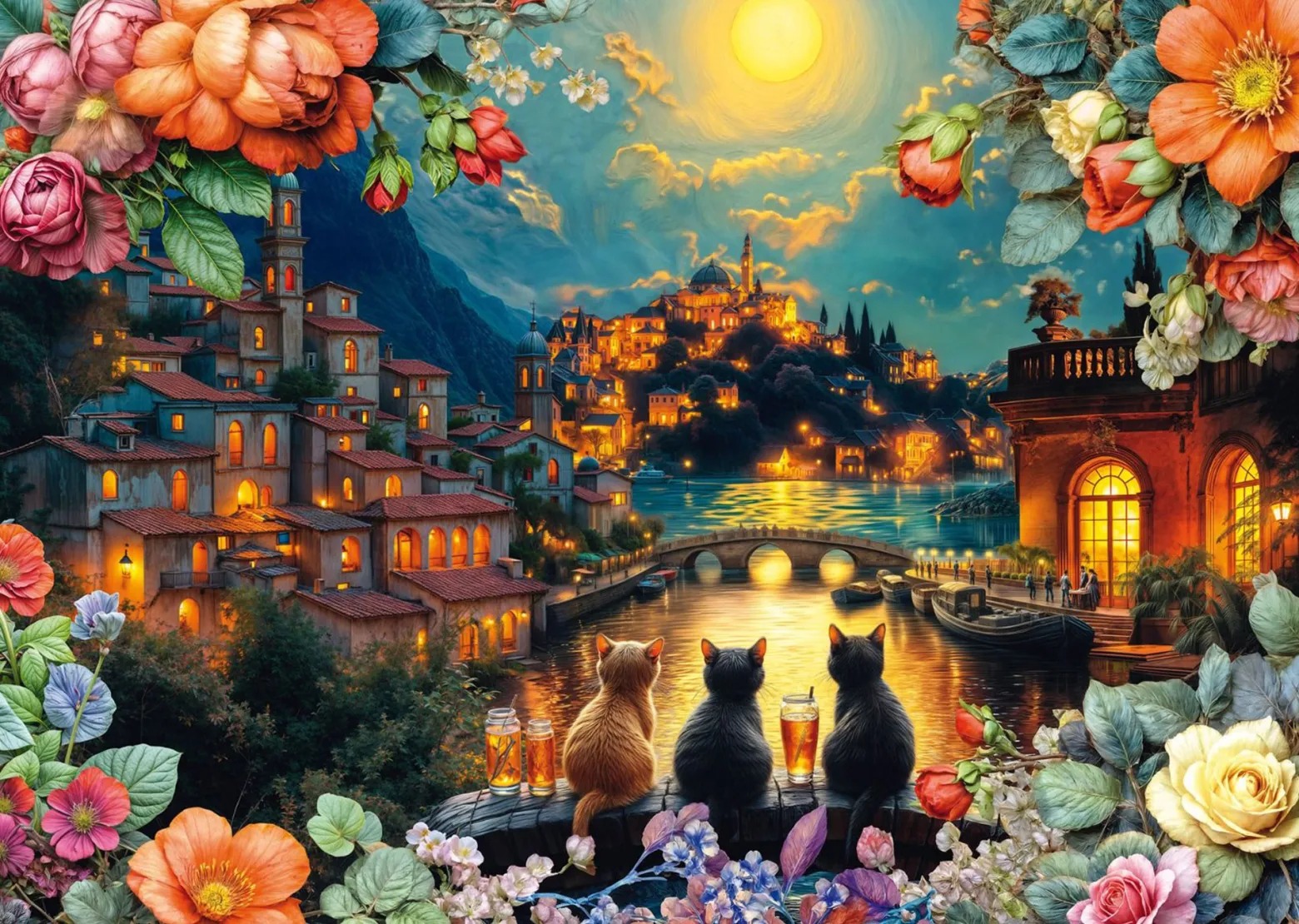 PQ Puzzle 1000 el. Trio w blasku księżyca