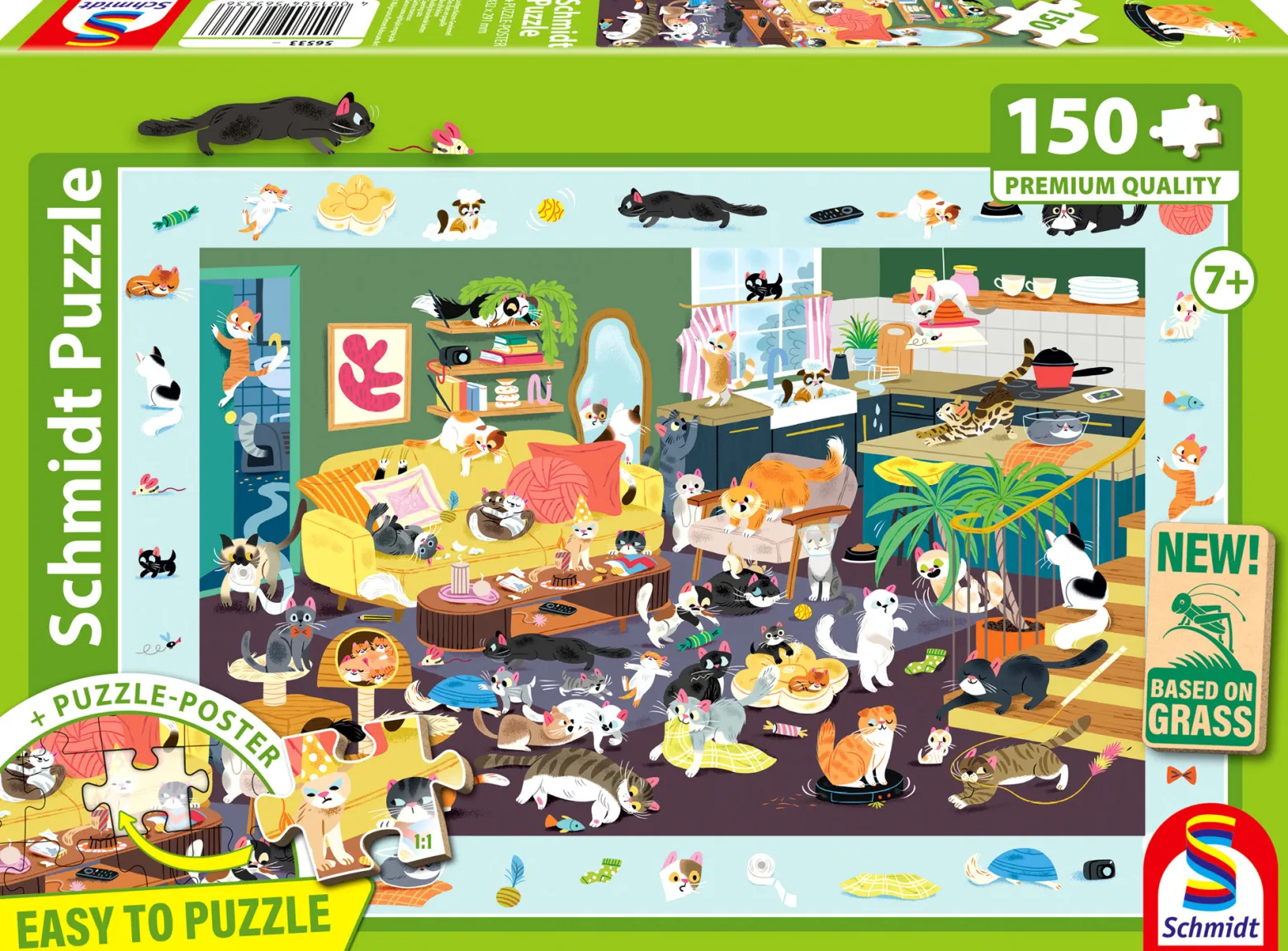 PQ Puzzle 150 el. Wszędzie koty