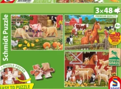 PQ Puzzle 3 x 48 el. Zwierzęta na farmie