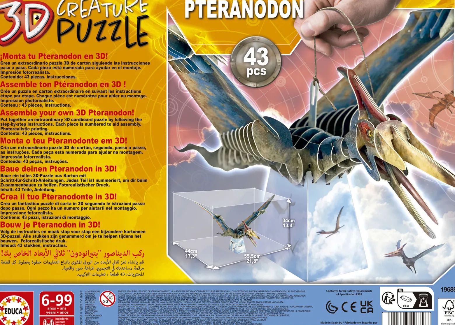 Puzzle 3D Dinozaury - Pteranodon 43 el.
