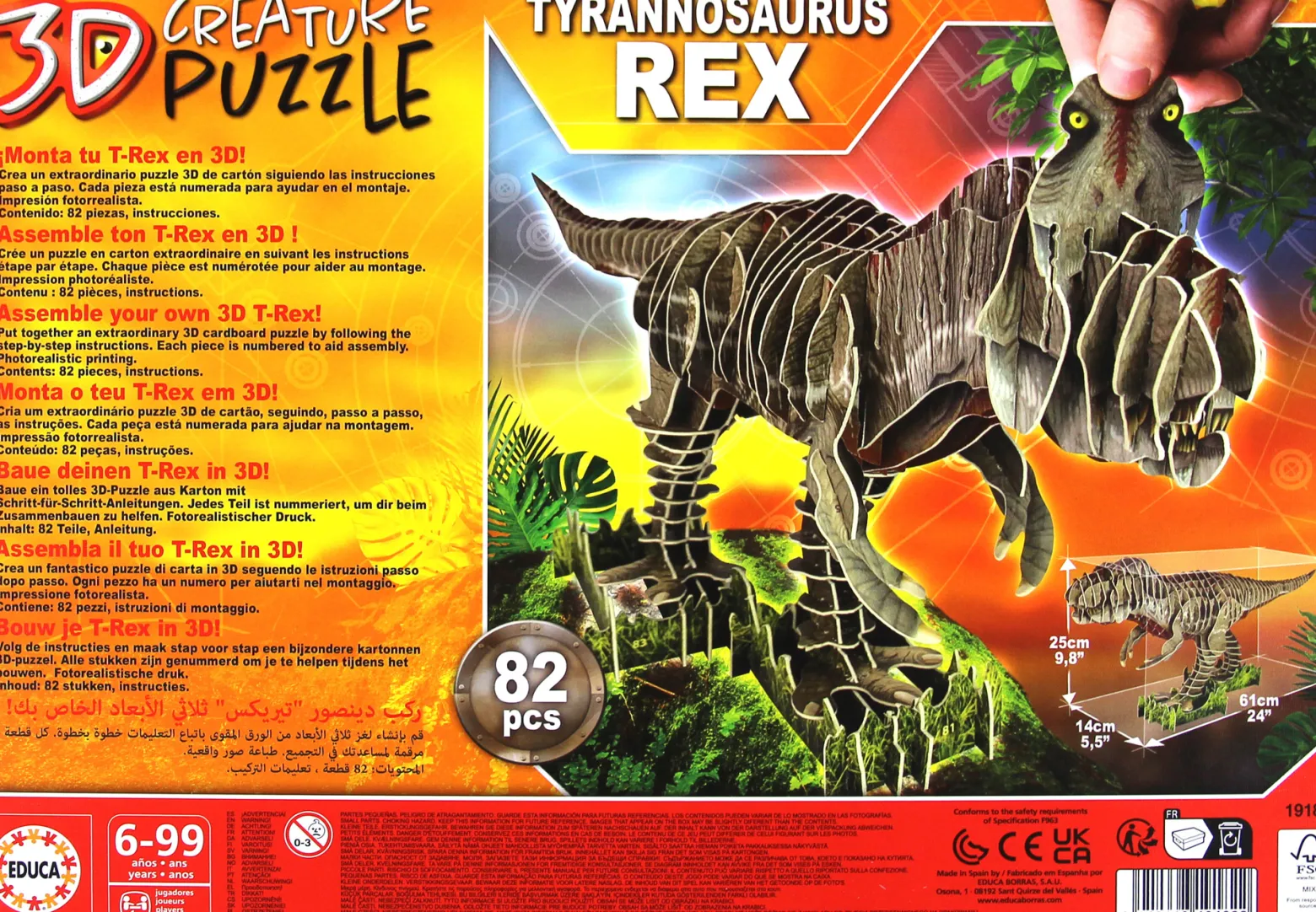 Puzzle 3D Dinozaury - Tyranozaur Rex 82 el.