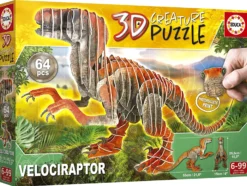 Puzzle 3D Dinozaury - Welociraptor 64 el.