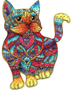 Puzzle drewniane / kolorowe 99 el. - Kot