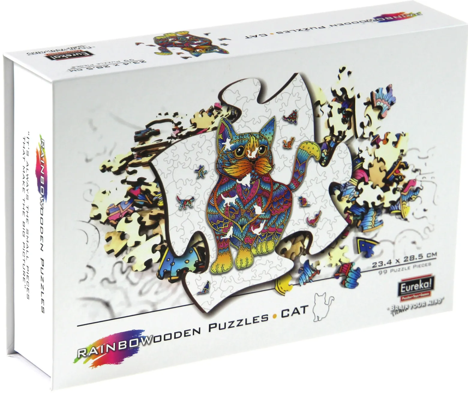 Puzzle drewniane / kolorowe 99 el. - Kot