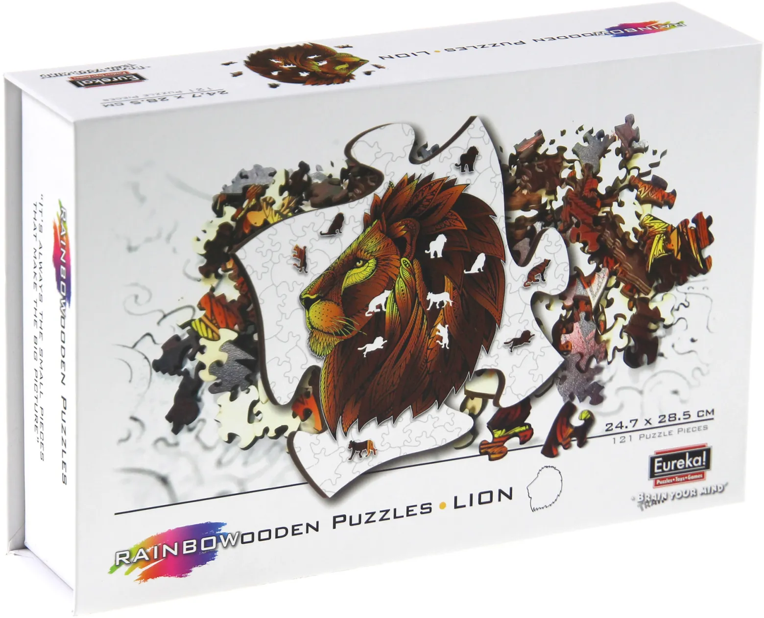Puzzle drewniane / kolorowe 121 el. - Lew