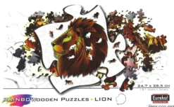 Puzzle drewniane / kolorowe 121 el. - Lew