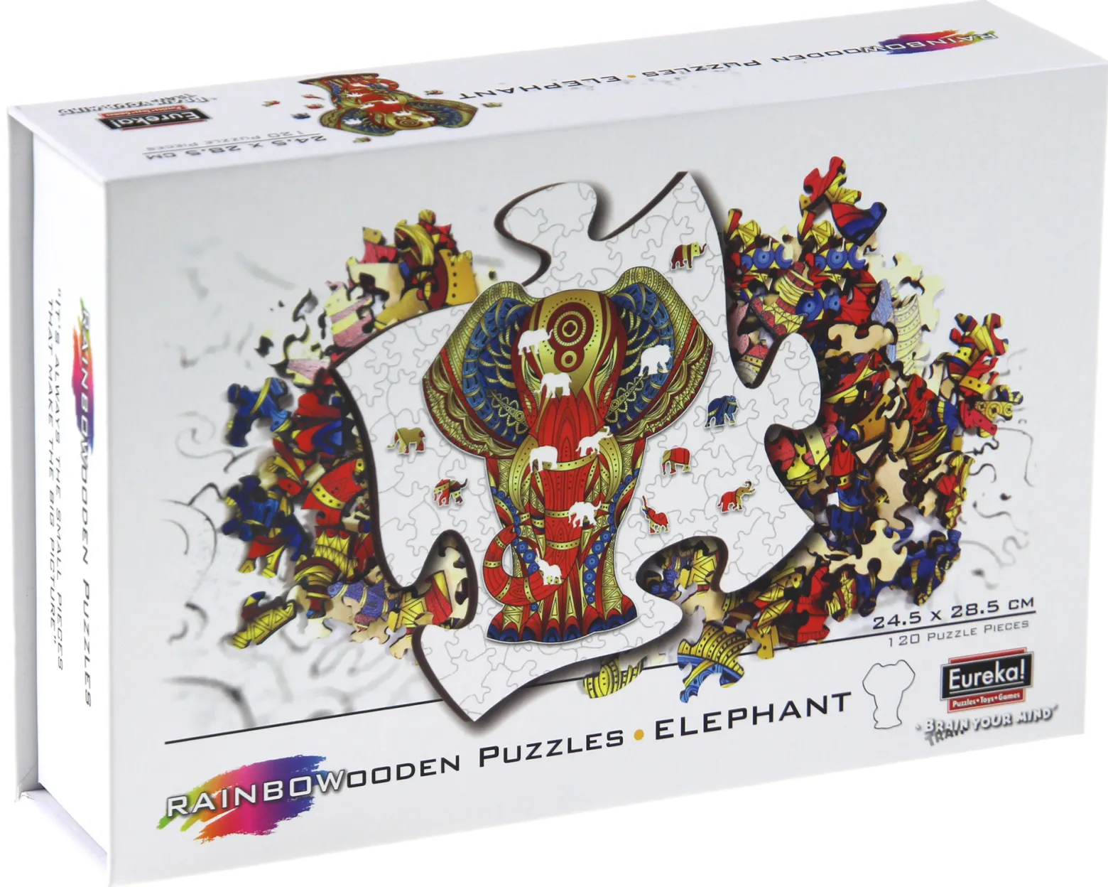 Puzzle drewniane / kolorowe 120 el. - Słoń