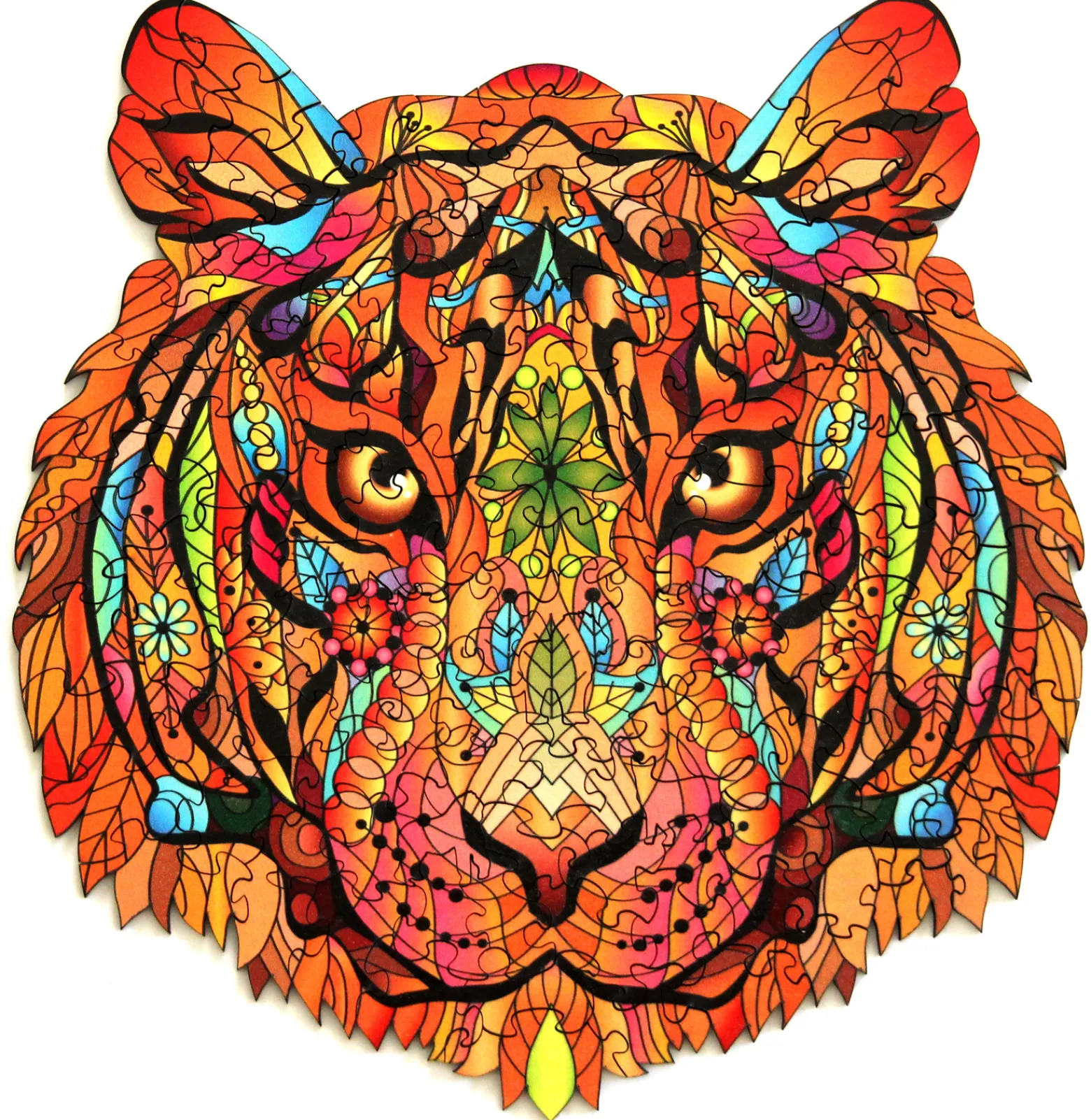 Puzzle drewniane / kolorowe 138 el. - Tygrys