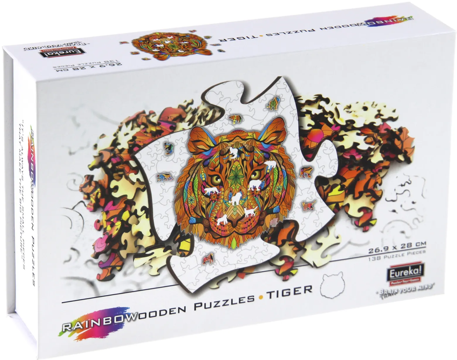 Puzzle drewniane / kolorowe 138 el. - Tygrys