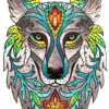 Puzzle drewniane / kolorowe 180 el. - Wilk