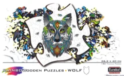 Puzzle drewniane / kolorowe 180 el. - Wilk
