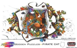 Puzzle drewniane / kolorowe 116 el. - Kot (Pirat)