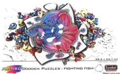 Puzzle drewniane / kolorowe 112 el. - Ryba (Bojownik wspaniały)